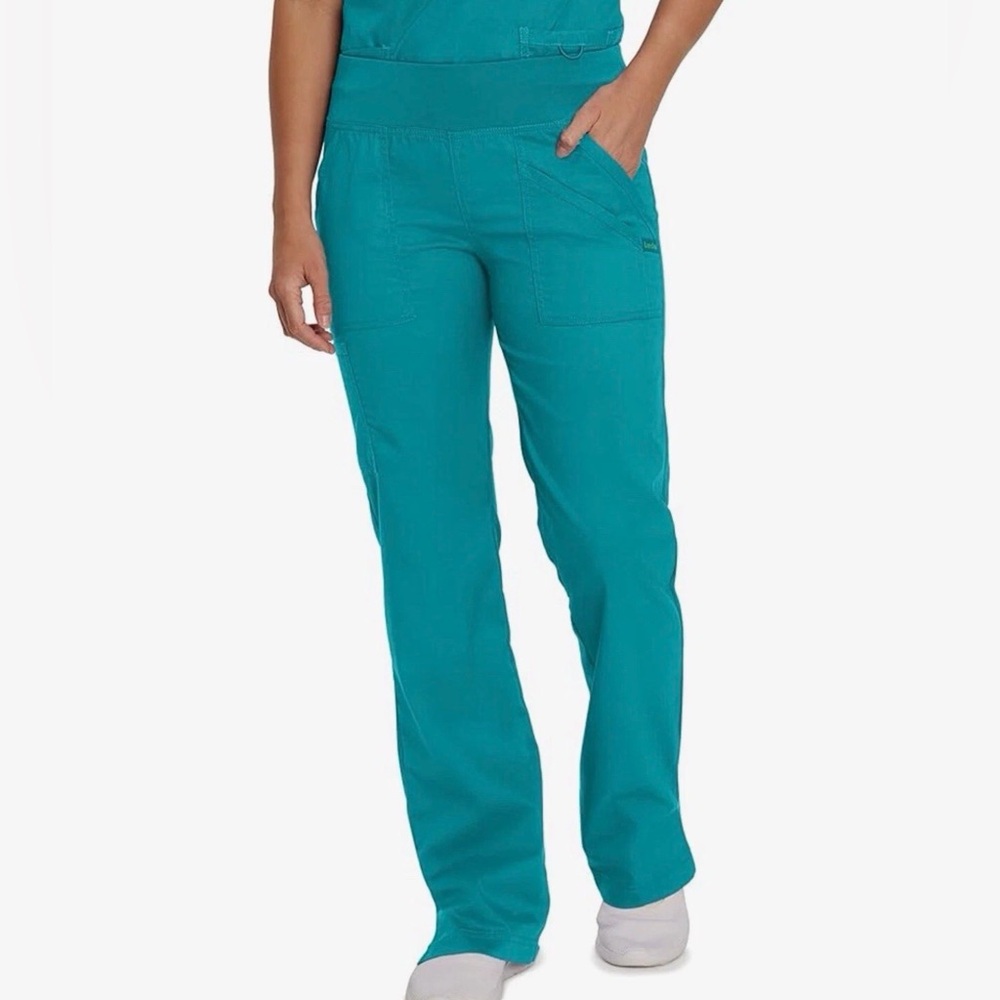 Landau Proflex Modern Fit Comfort Stretch Scrub Pants Teal 4-Pocket Petite Sz XL